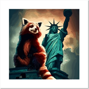 Red panda in New York Posters and Art